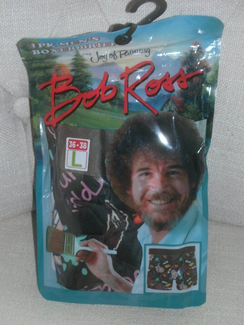 NWT Bob Ross The Joy of Painting Graphic Print Men's Boxer Briefs size L 36-38
